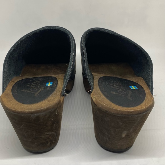 Lotta Stockholm High Heel Classic Clog in Black Brown Base with Strap Size 38 - Picture 9 of 16